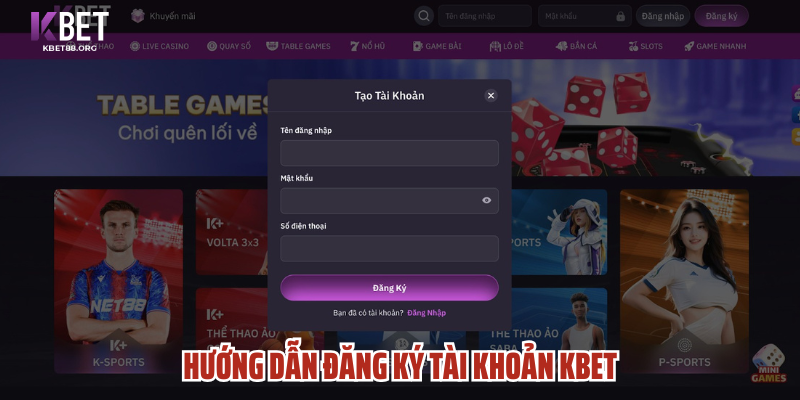 Hướng Dẫn Đăng Ký Tài Khoản Kbet